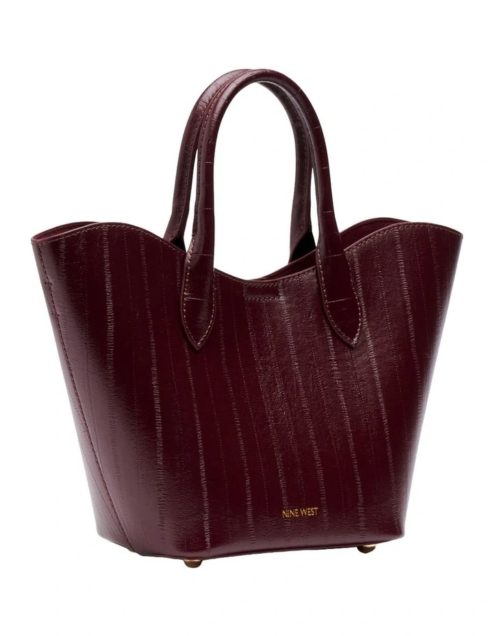 Chiara Small Tote Bag in Burgundy image 2
