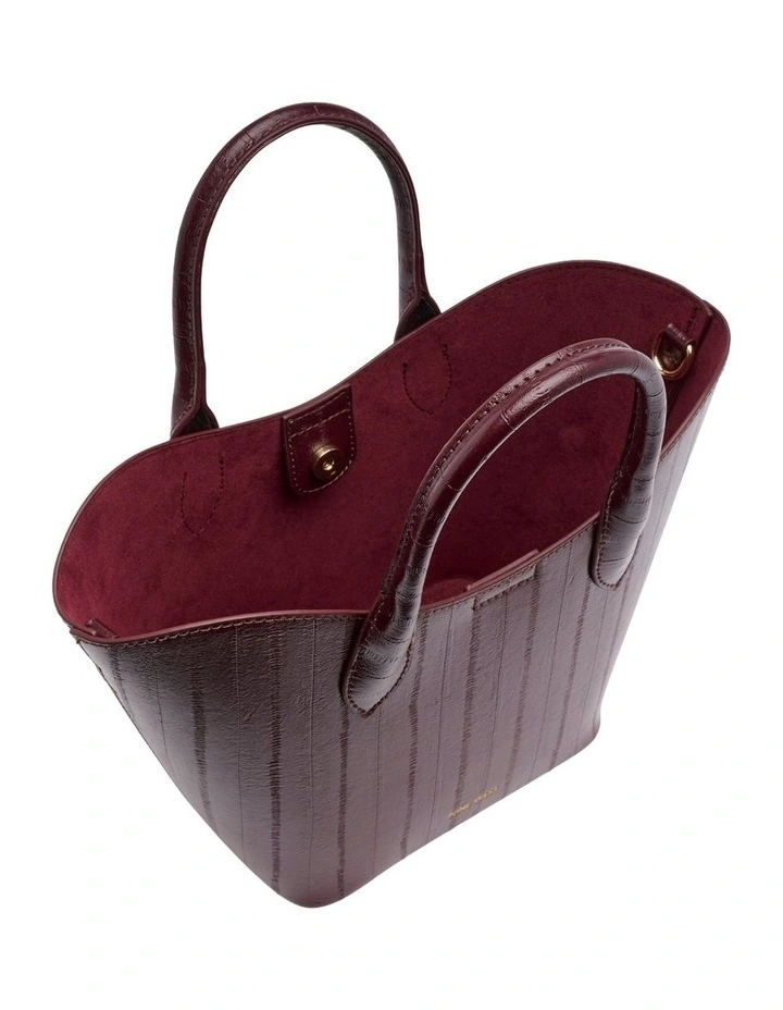 Chiara Small Tote Bag in Burgundy image 4