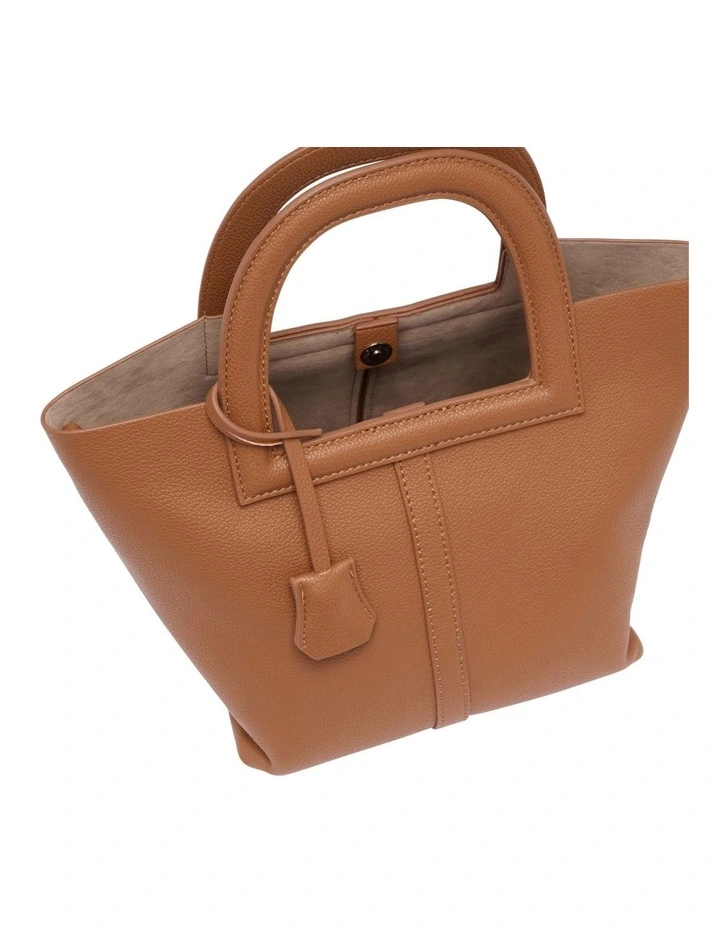 Leo Top Handle Bag in Tan image 4