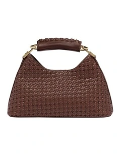 Clover Top Handle Bag in Chocolate
