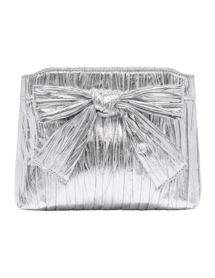 Bow Clutch in Silver image 1