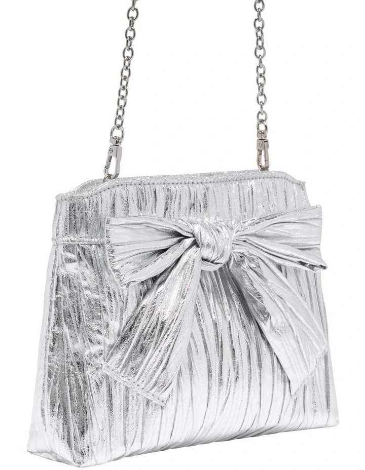 Bow Clutch in Silver image 3