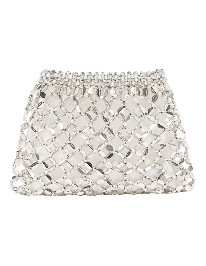 Beaded Bag in Silver image 3