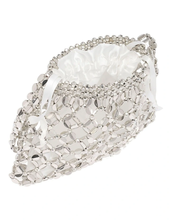 Beaded Bag in Silver image 4