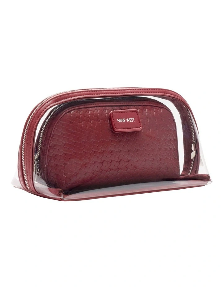 Bloom Cosmetic Bag Set in Wine image 2