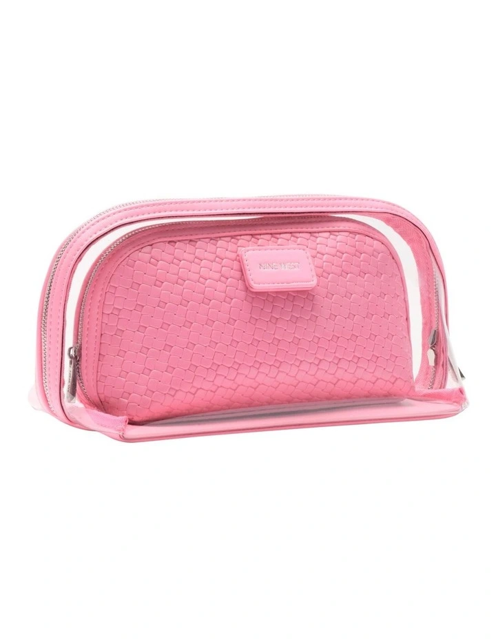 Bloom Cosmetic Bag Set in Pink image 2