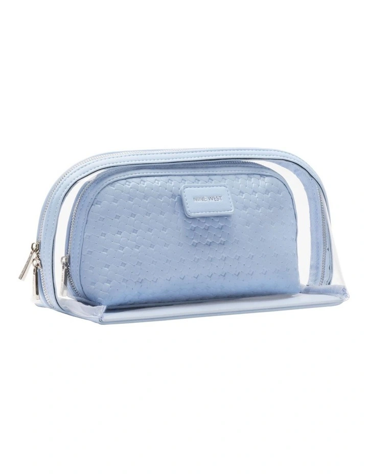 Bloom Cosmetic Bag Set in Blue image 2