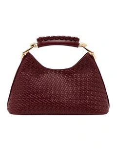 Clover Top Handle Bag in Burgundy