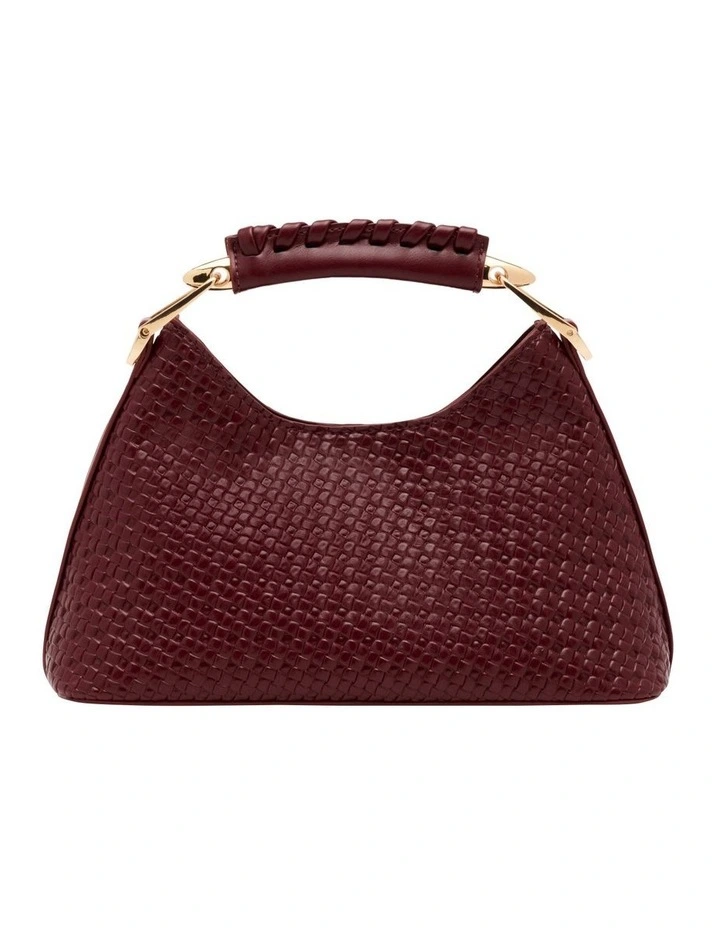 Clover Top Handle Bag in Burgundy image 1