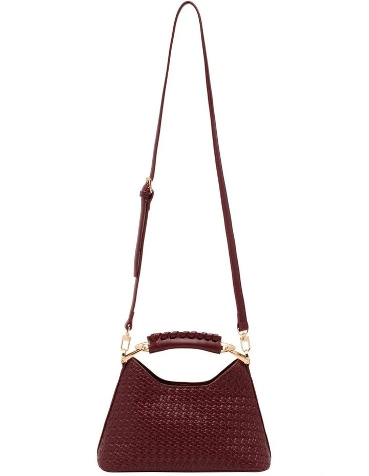 Clover Top Handle Bag in Burgundy image 3