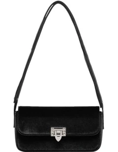 Two Tone Border Shoulder Bag in Black