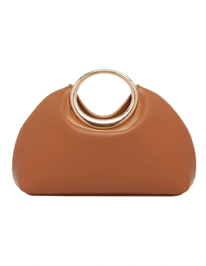Metal Ring Clutch in Caramel image 1
