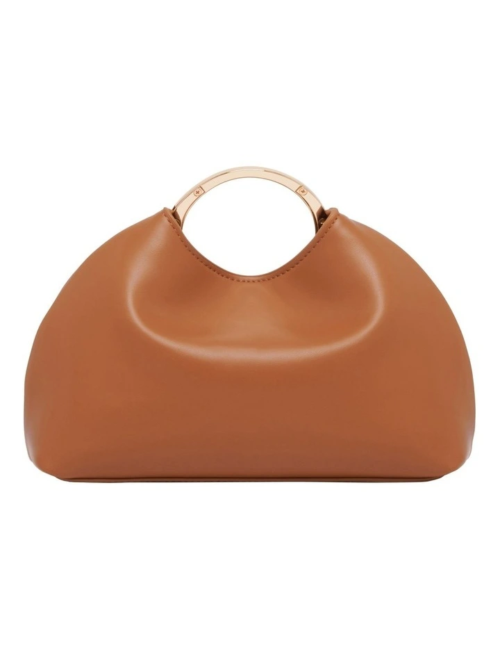 Metal Ring Clutch in Caramel image 3