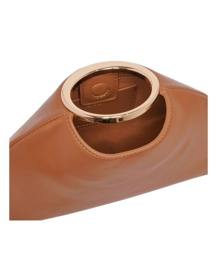Metal Ring Clutch in Caramel image 4