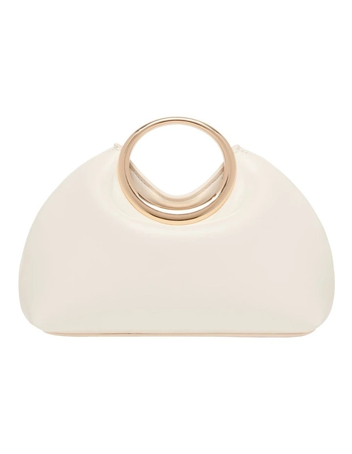 Metal Ring Clutch in Ivory image 1