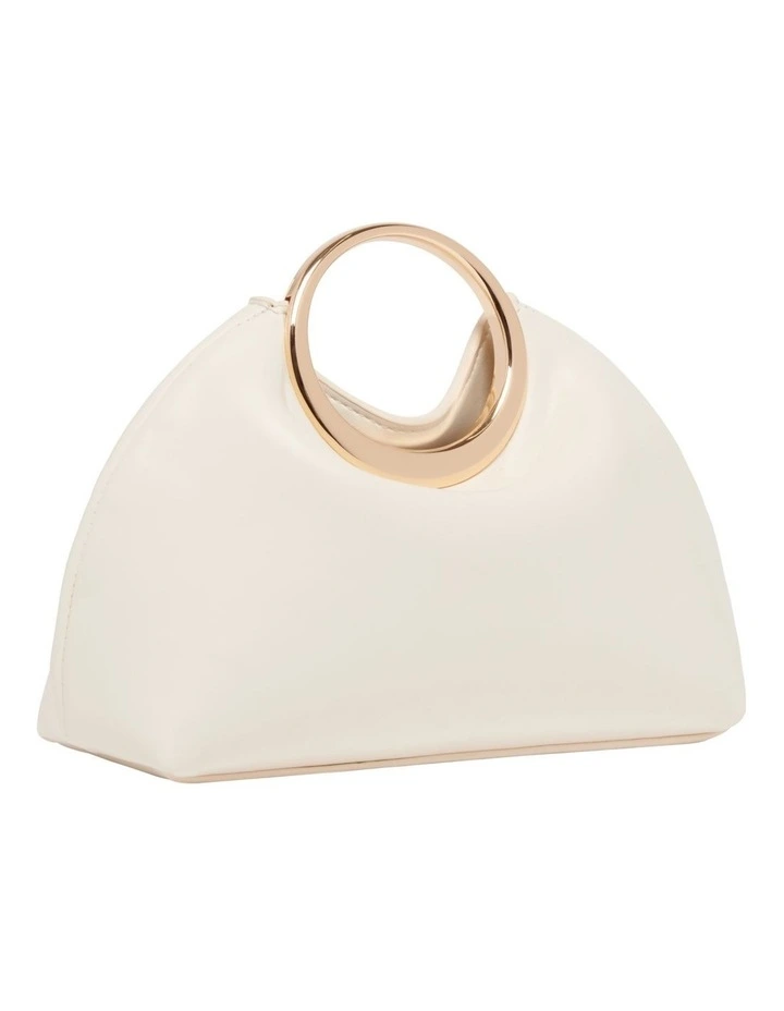 Metal Ring Clutch in Ivory image 2