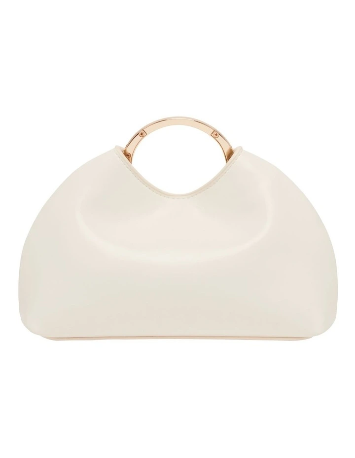 Metal Ring Clutch in Ivory image 3