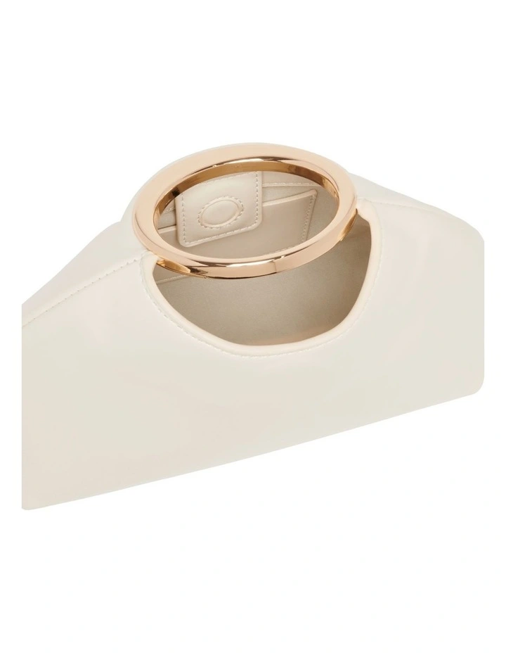 Metal Ring Clutch in Ivory image 4