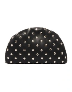 Aara Studded Clutch in Black