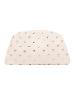 Aara Studded Clutch in White