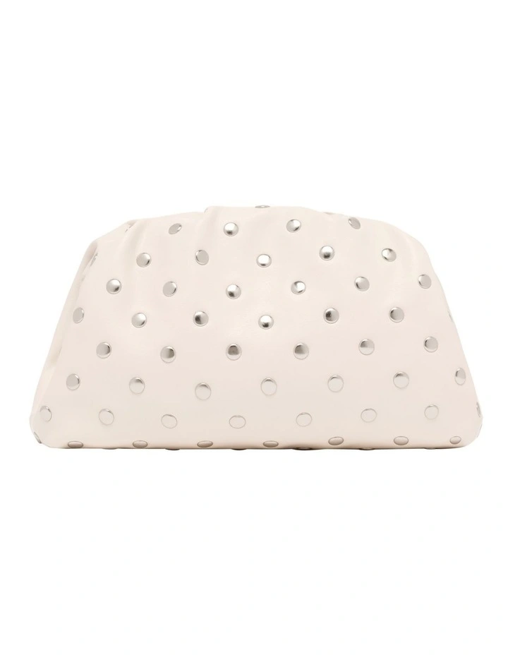 Aara Studded Clutch in White image 1