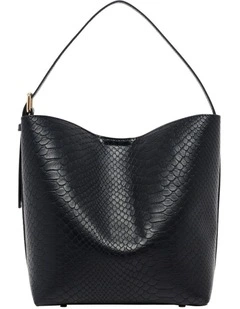 Slouch Tote in Black Croc