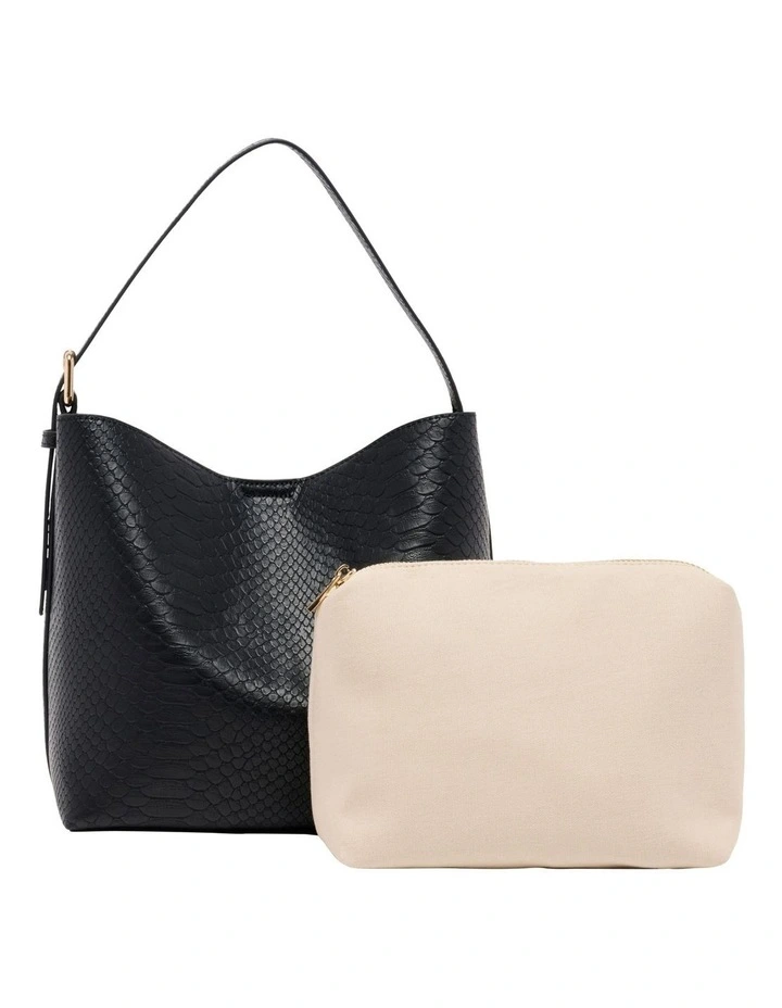Slouch Tote in Black Croc image 3