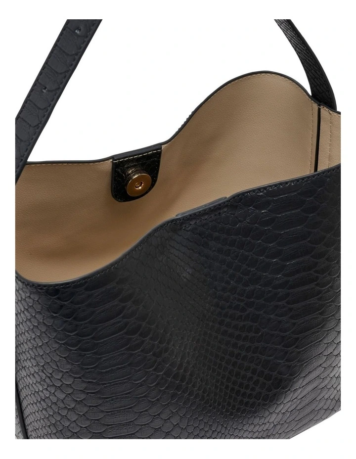 Slouch Tote in Black Croc image 4