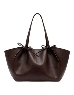 Aurelia Bow Tote Bag in Brown