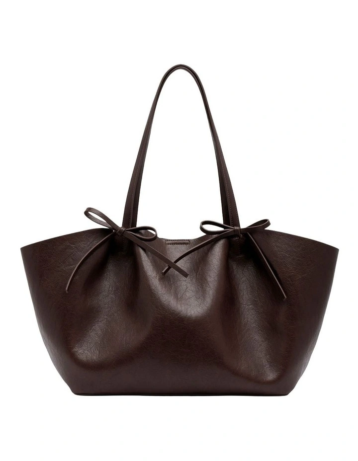 Aurelia Bow Tote Bag in Brown image 1