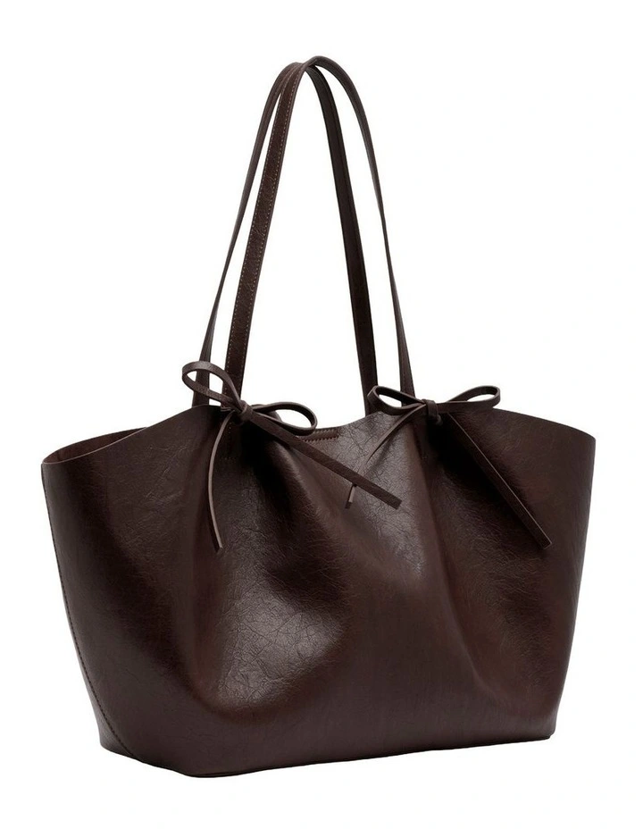 Aurelia Bow Tote Bag in Brown image 2