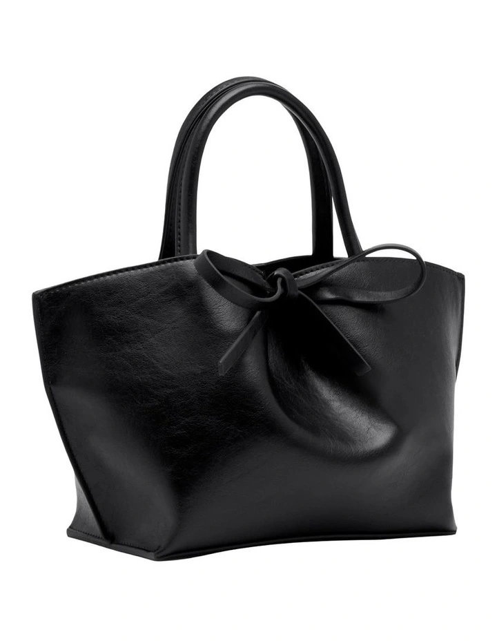 Alma Bow Mini Tote in Black image 2