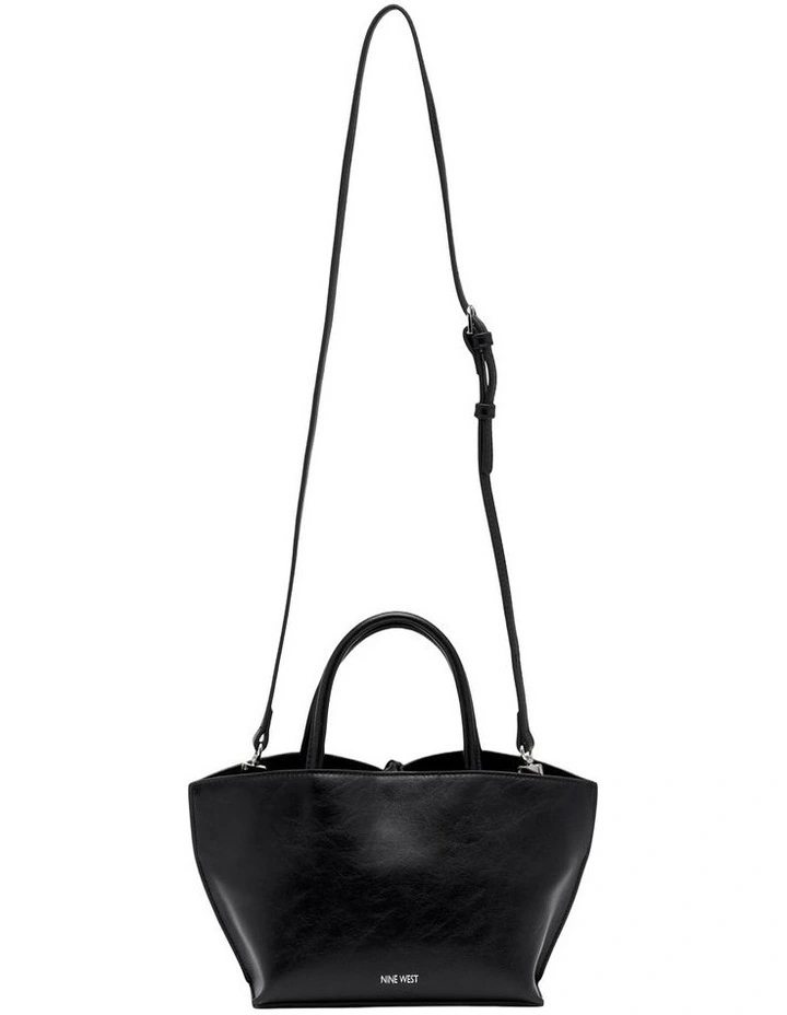 Alma Bow Mini Tote in Black image 3