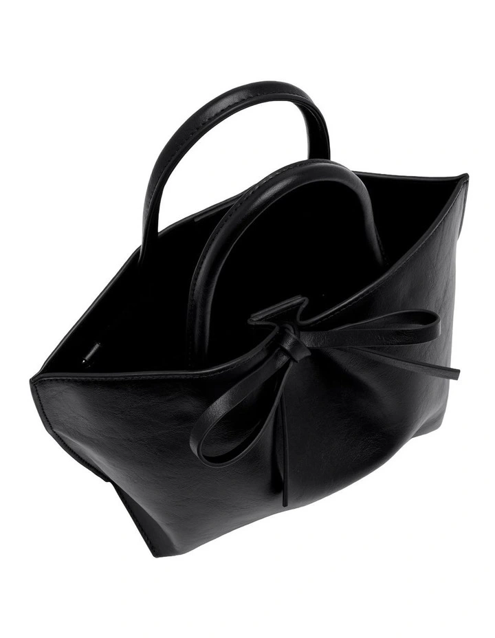 Alma Bow Mini Tote in Black image 4