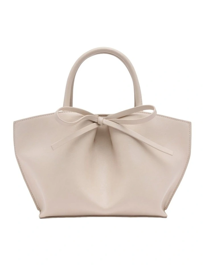 Alma Bow Mini Tote in Cream image 1