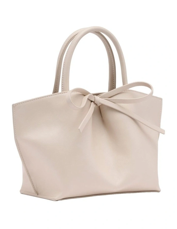 Alma Bow Mini Tote in Cream image 2