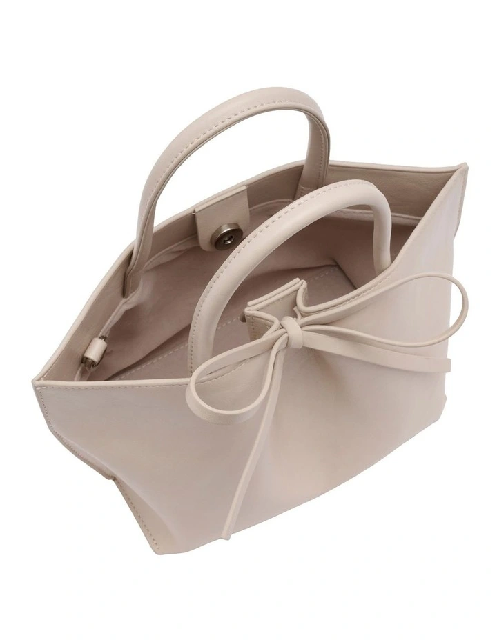 Alma Bow Mini Tote in Cream image 4