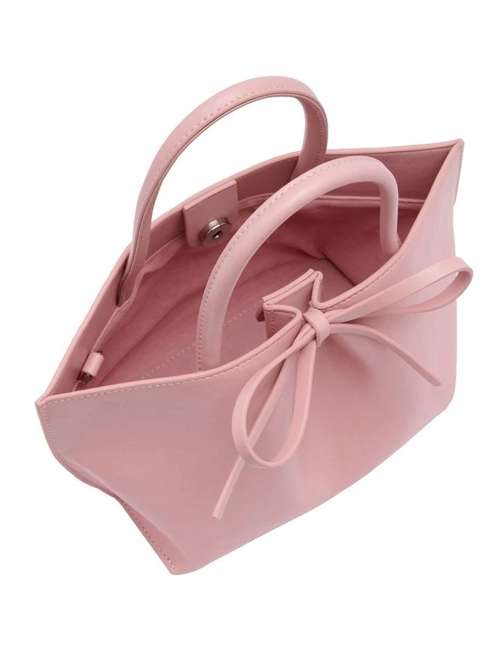 Alma Bow Mini Tote in Pink image 4