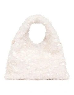 Sasha Sequin Bag in Cream