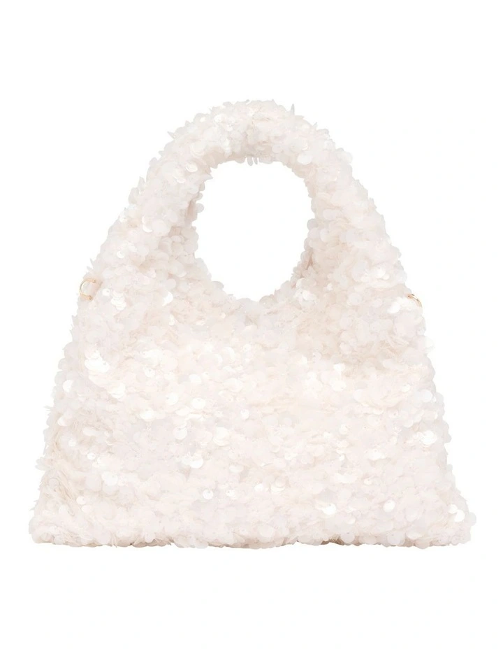 Sasha Sequin Bag in Cream image 1