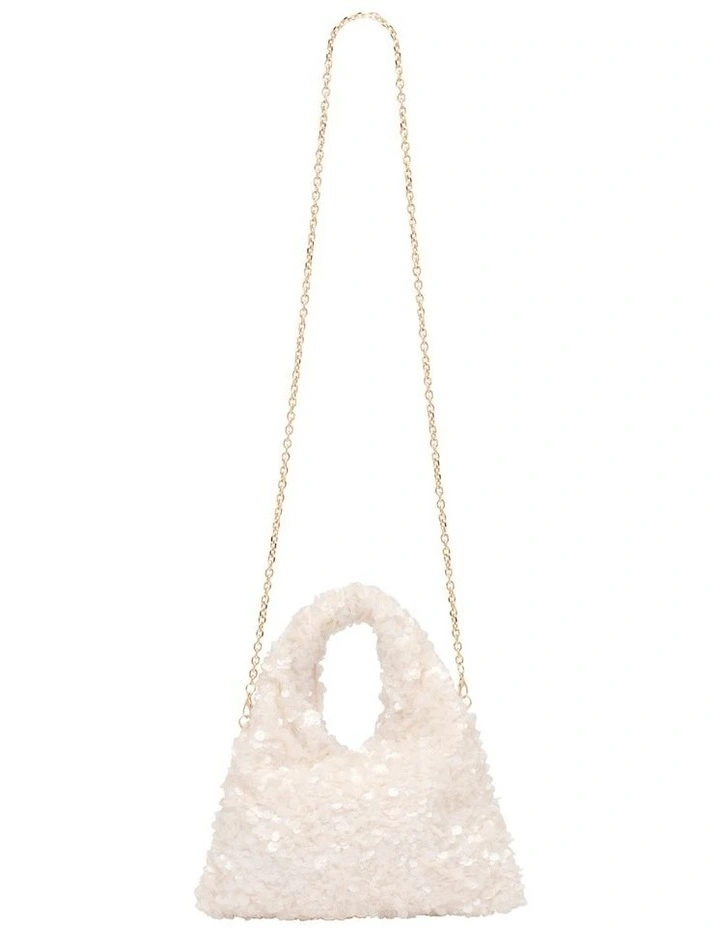 Sasha Sequin Bag in Cream image 3