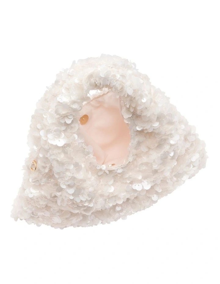 Sasha Sequin Bag in Cream image 4