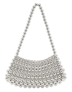 Bobbie Beaded Bag in Silver