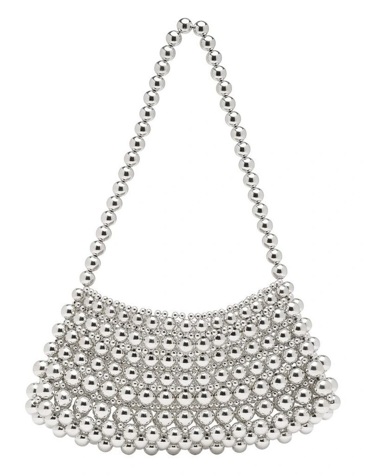 Bobbie Beaded Bag in Silver image 1