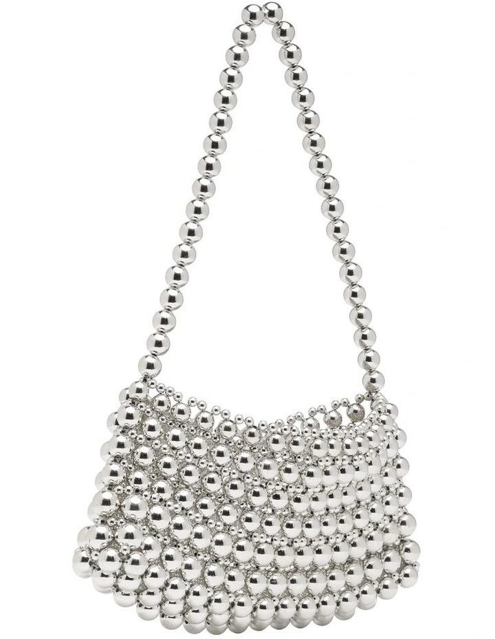 Bobbie Beaded Bag in Silver image 2