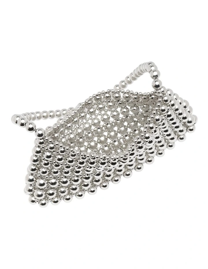 Bobbie Beaded Bag in Silver image 3
