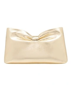 Bella Bow Clutch In Gold