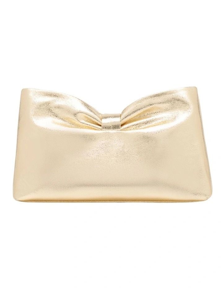 Bella Bow Clutch In Gold image 1