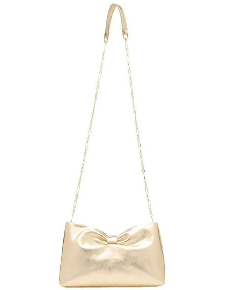 Bella Bow Clutch In Gold image 3
