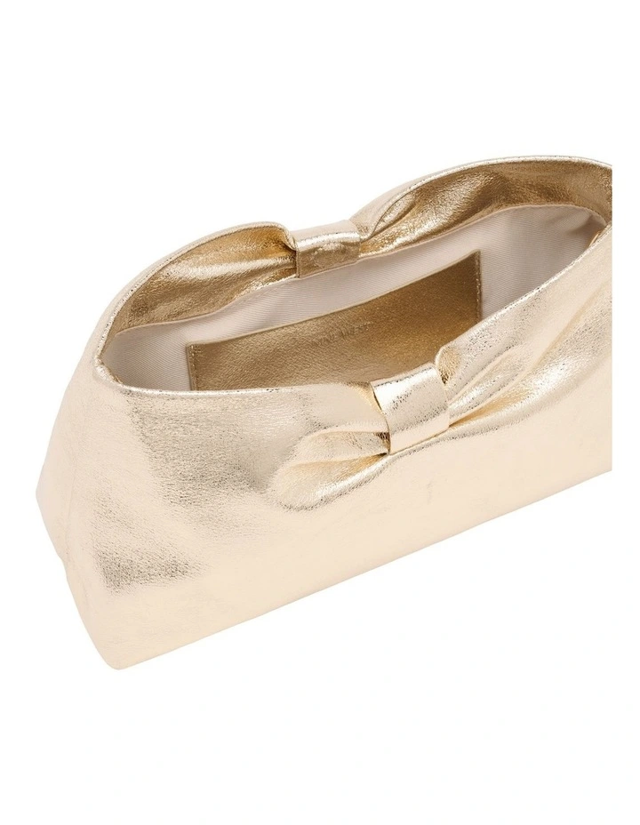 Bella Bow Clutch In Gold image 4